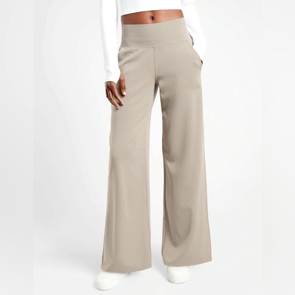 Athleta Pants - 🩷ATHLETA VENICE WIDE LEG HIGH WAISTED HIGH RISE BEIGE NEUTRAL PANT SIZE MEDIUM